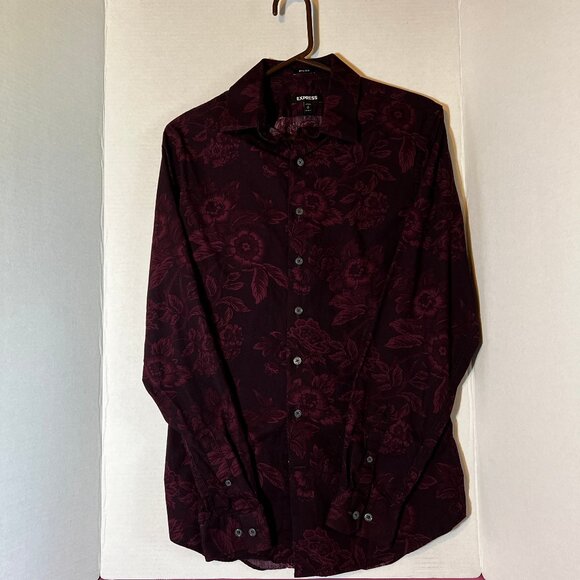 Express Burgandy Dress Shirt - Picture 1 of 1